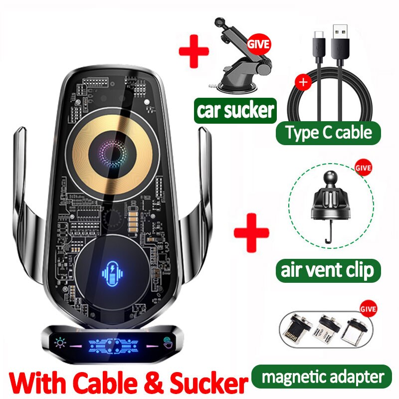 Automatic Magnetic Wireless Charging Car Phone Holder - Image 6