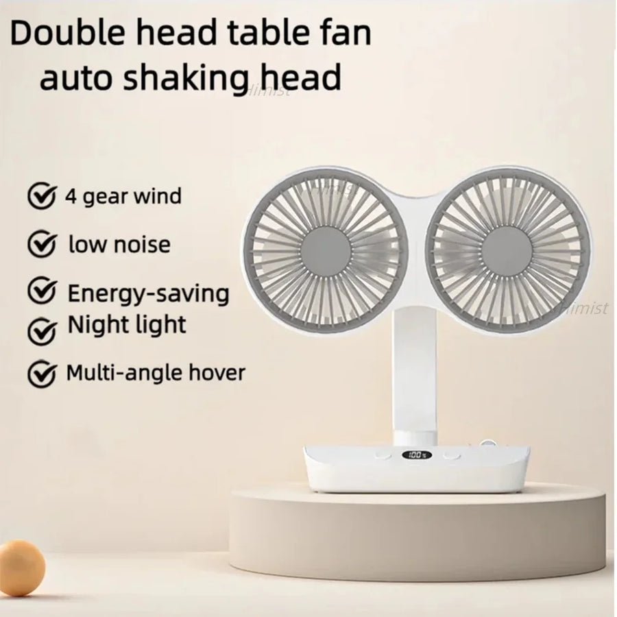 Lightweight Double Blades Rechargeable Travel Camp Cooler Fan - Image 4
