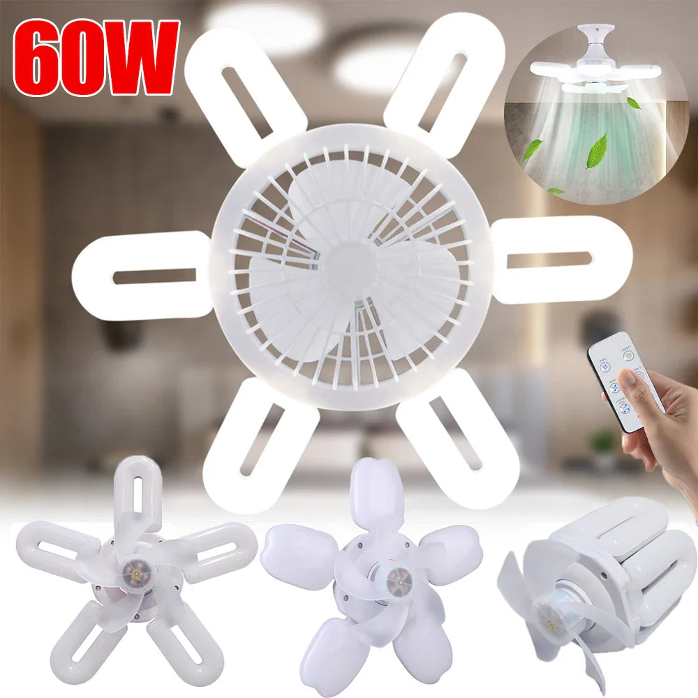 Silent Adjustable Remote Control Ceiling Foldable Fan Lamp