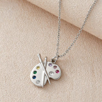 Artist Palette Gemstone Pendant Necklace - Image 1
