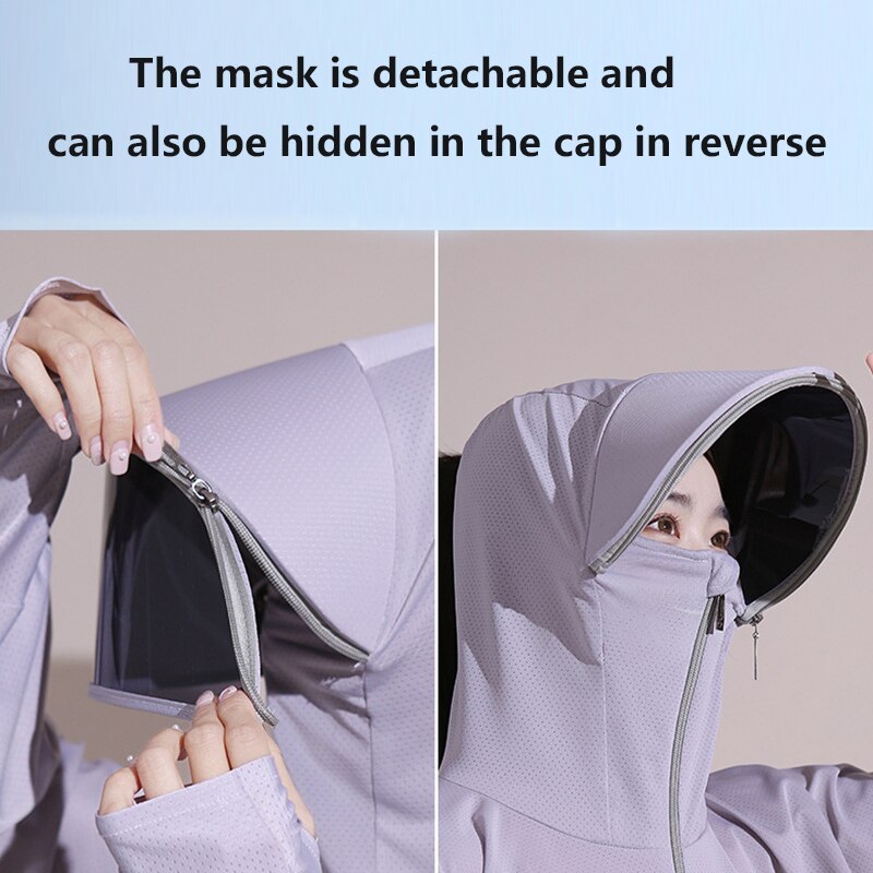 Ice Silk UV Protection Hooded Windbreaker Jacket - Image 7
