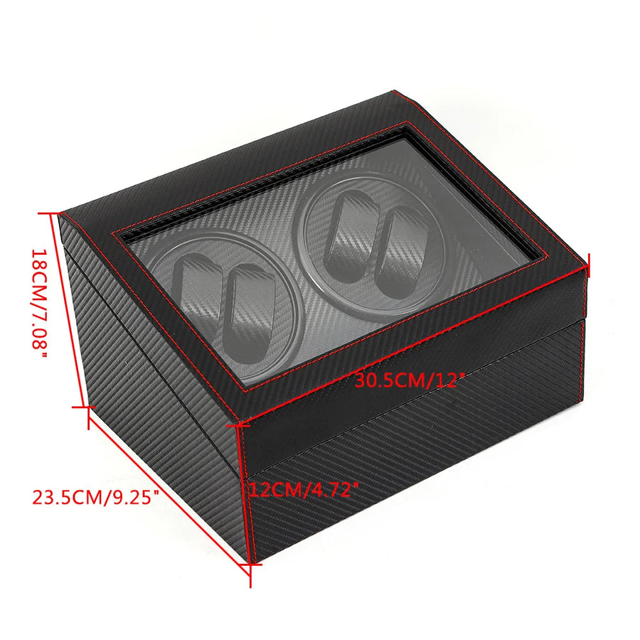 Carbon Fiber Dual Motor Automatic Watch Storage Case - Image 7