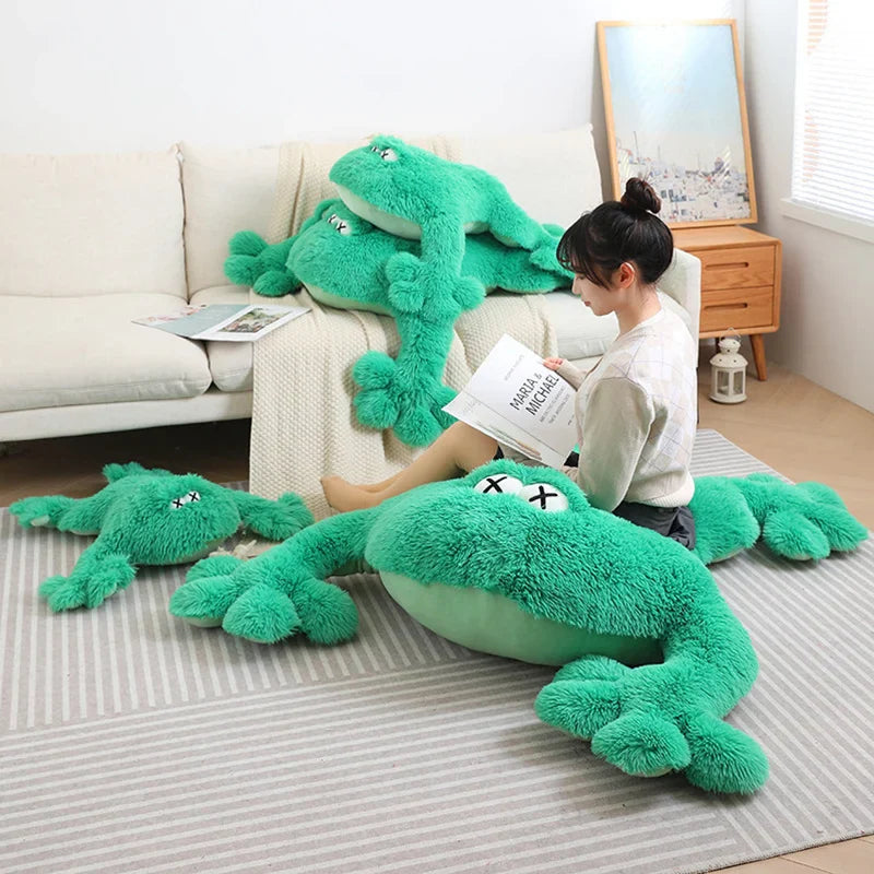 Jumbo Huggable Giant Green Frog Plush Toy - Image 5