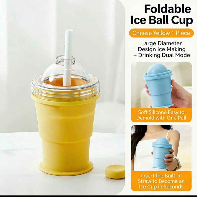 RoundRoll Foldable Silicone Ice Ball Drink Cup - Image 9