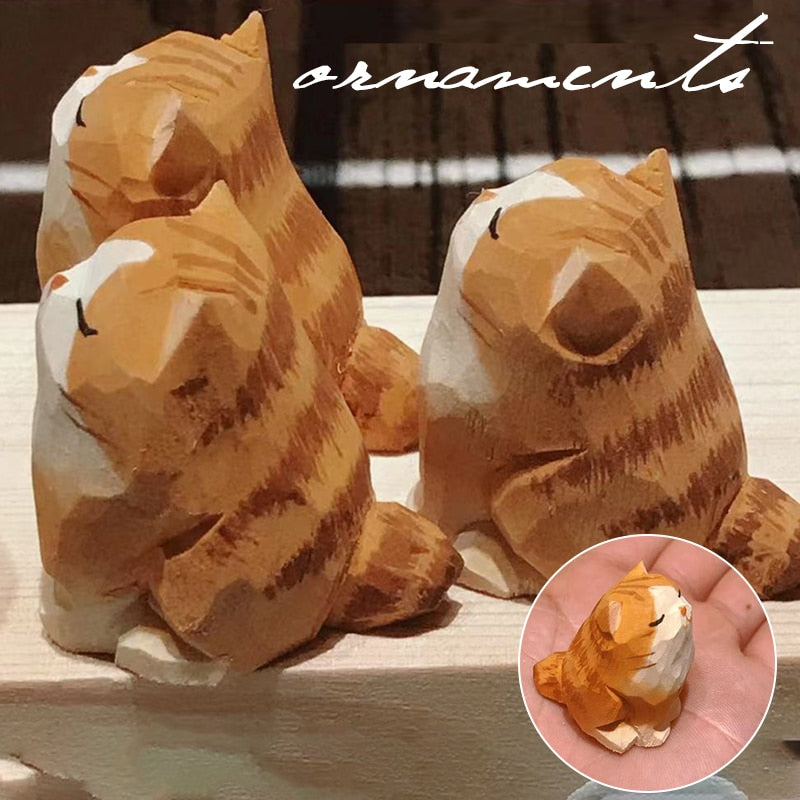 Handmade Wooden Cute Pet Figurines - Image 2