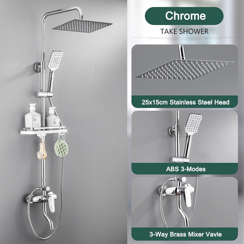 Elegant Piano Style Rainfall Bathroom Shower Set - Image 15