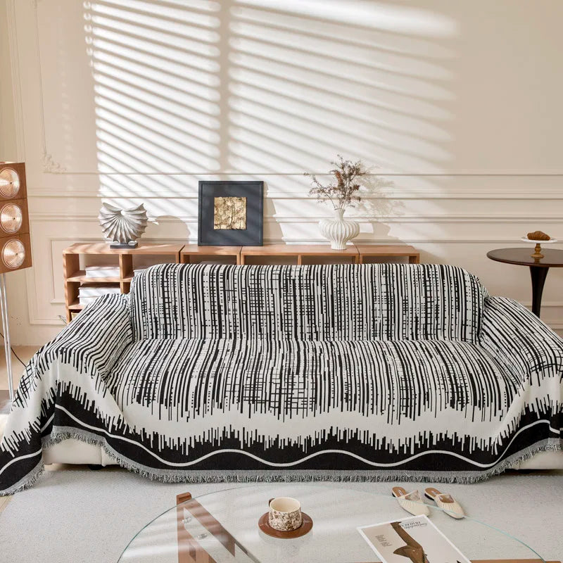 Geometric Lines Sofa Throw Cover Blanket - Image 7