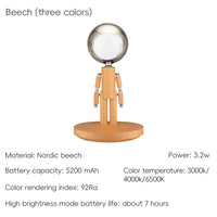 Lunar Robot Astronaut Wooden Table Lamp - Image 10