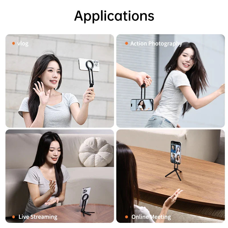 Pocket Size Clip-On Magnetic Foldable Tripod - Image 1