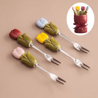 Tulip Bloom Dessert Fork Set - Image 2