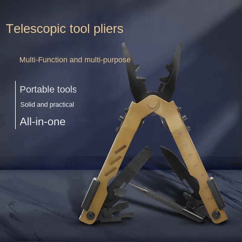 Survival Camping Foldable Knife Pliers Multifunctional Tool - Image 1