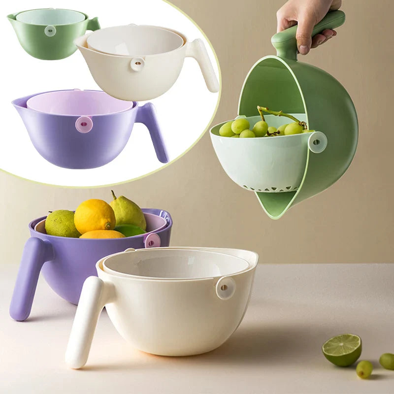 Double Layer Quick Vegetable Drainer Basket - Image 1