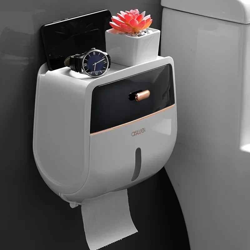 Wall-Mounted Double Layer Tissue Organizer Box - Image 2