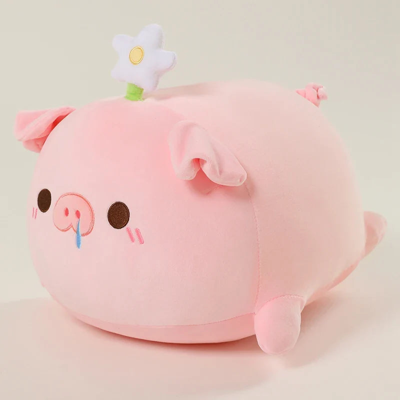 Petal Piggy Kawaii Flower Plush Pillow