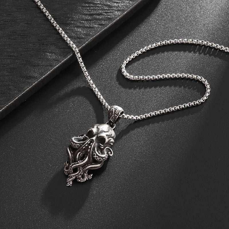 Gothic Skull Octopus Tentacle Necklace - Image 3