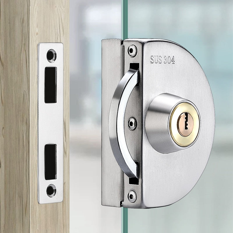 Sliding Door Stainless Steel Safety Glass Door Lock - Image 9
