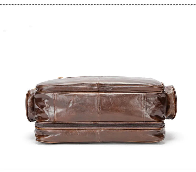 Multifunctional Large Capacity Genuine Leather Vintage Handbag - Image 7