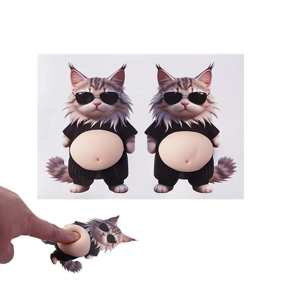 Chubby Cat Belly 3D Door Bumper Sticker - Image 3