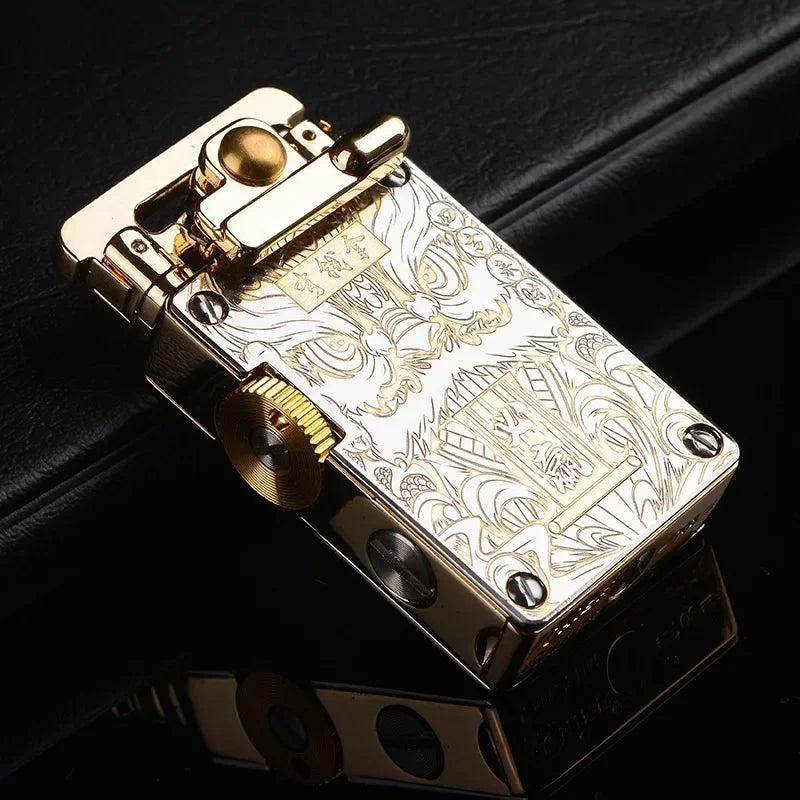 Ottonara Hand-Engraved Vintage Brass Windproof Lighter - Image 3