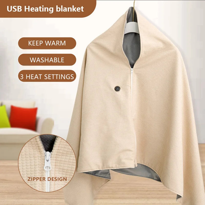 Rechargeable USB Winter Travel Heating Blanket - Image 1