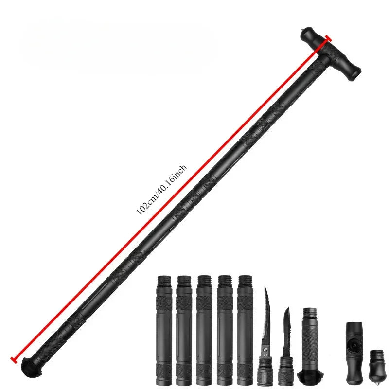 Tungsten Steel Multifunctional Foldable Self-Defense Walking Stick - Image 7
