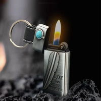 Turquoise Stone Vintage Metal Keychain Lighter - Image 0