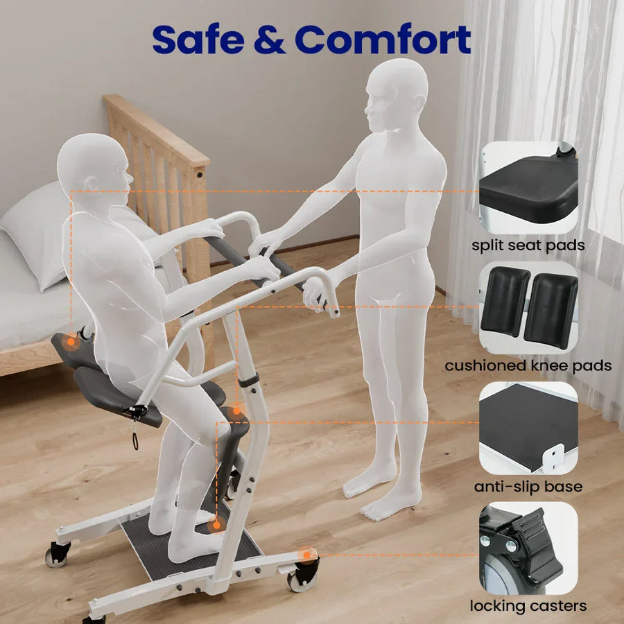 Ergonomic Patient Lift Assist Transfer Wheelchair - Image 5