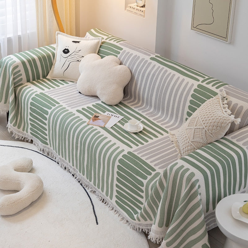 Nordic Style Comfy Soft Knitted Sofa Cover Blanket - Image 0