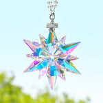 Transparent Snowflake Rainbow Car Pendant Decor