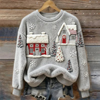 Christmas Village Plush Sweater - Image 1