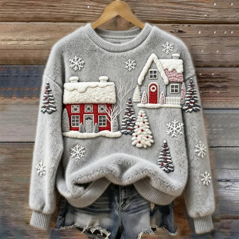 Christmas Village Plush Sweater - Image 1