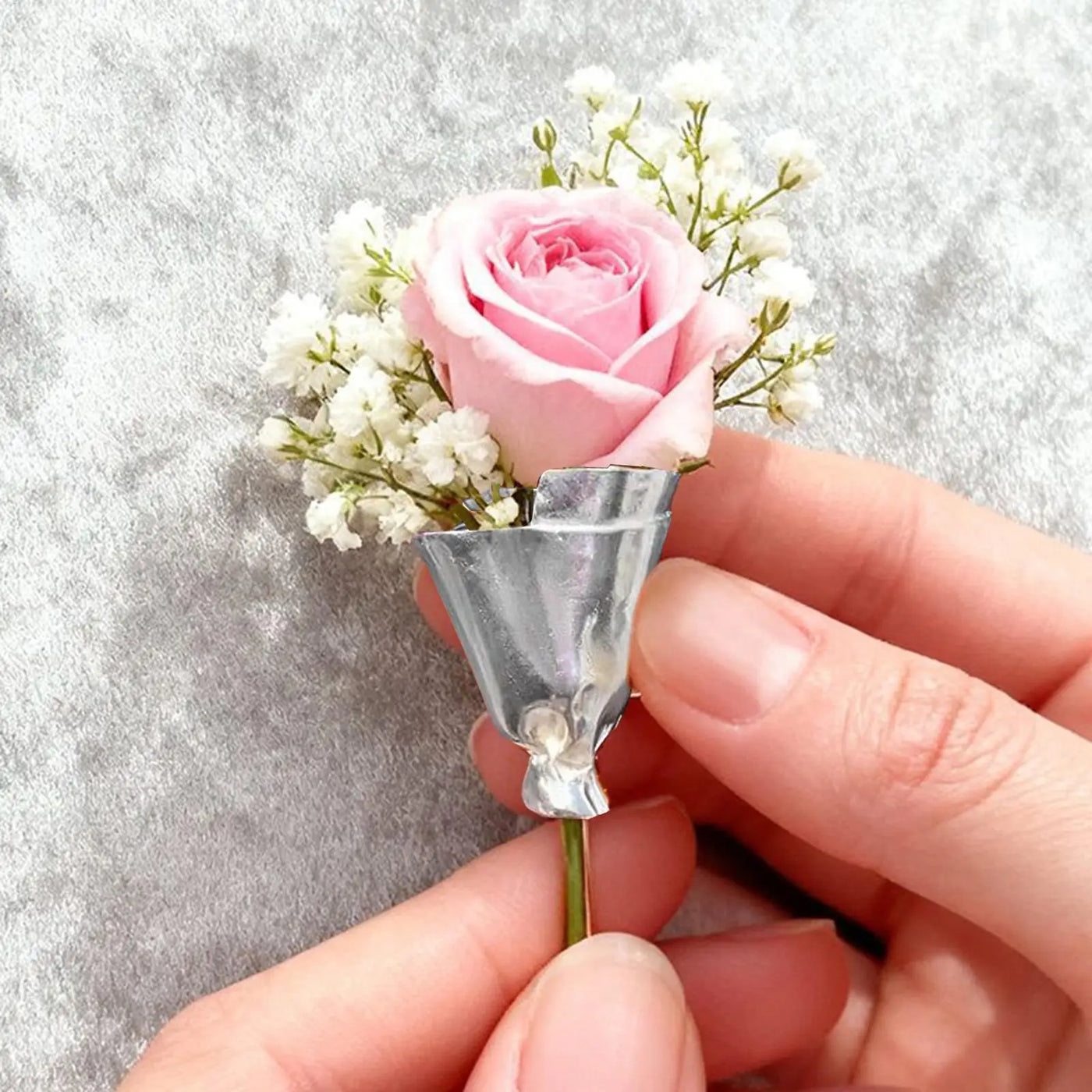 Elegant Flower Holder Brooch Pin - Image 2