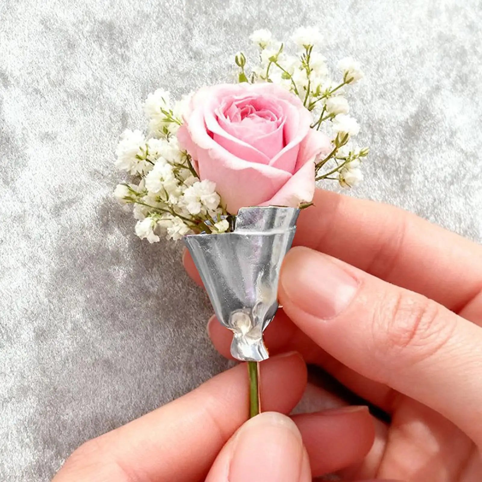 Elegant Flower Holder Brooch Pin - Image 2