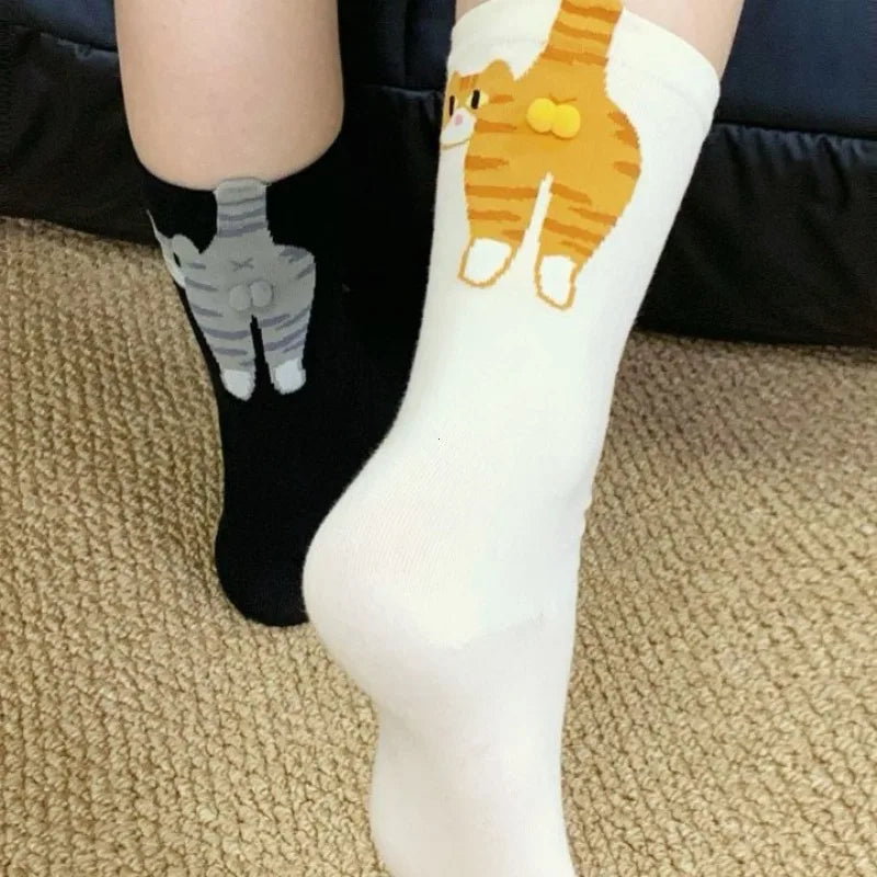 Cute Cat Butt Cartoon Socks - Image 5
