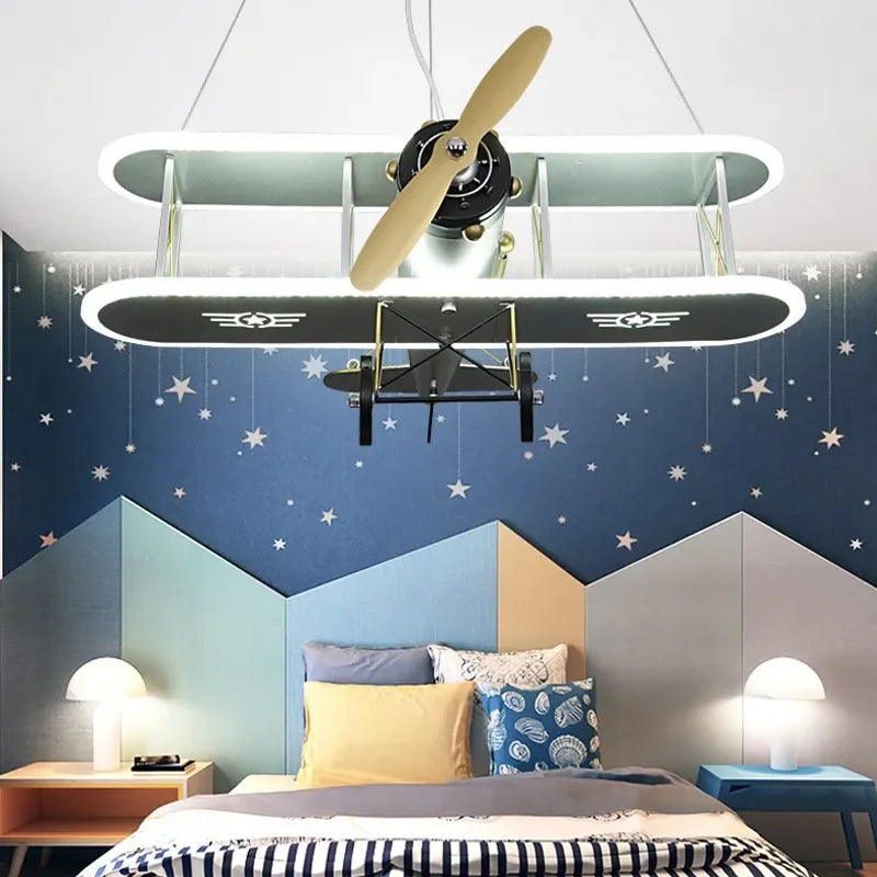 Vintage Plane Fun Bedroom Ceiling Lamp - Image 1