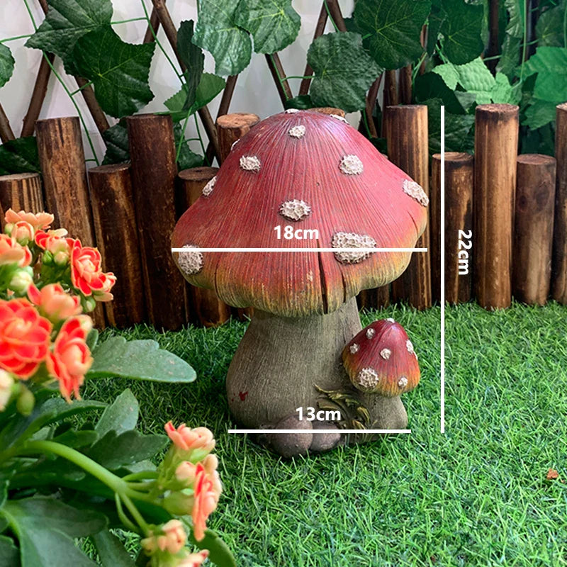 Outdoor Fairy Mushroom Resin Garden Decor