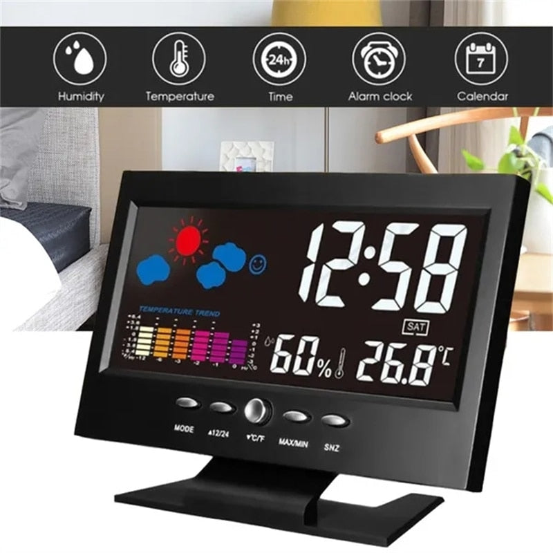 Alarm Pro LCD Weather Station Clock - Image 1
