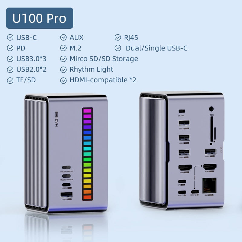 RGB LED Rhythm USB Docking Station - Image 8