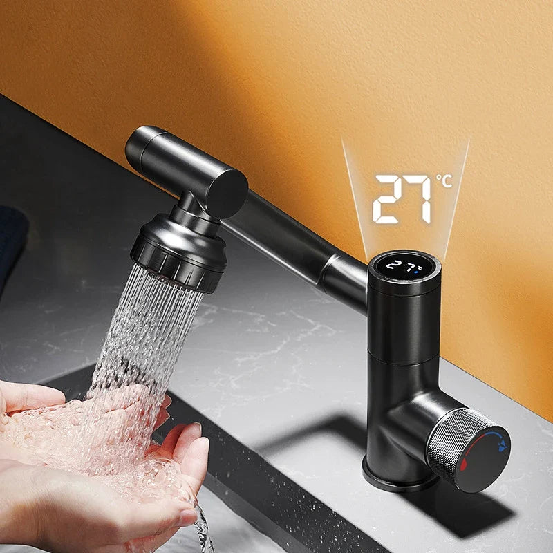 Digital Display Rotatable Japanese Style Bathroom Faucet