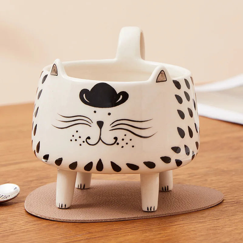 Happy Cat Long Legs Ceramic Mug - Image 6