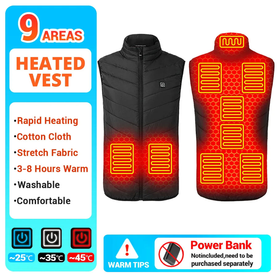 Hooded Heated Winter Camping Jacket - Image 14