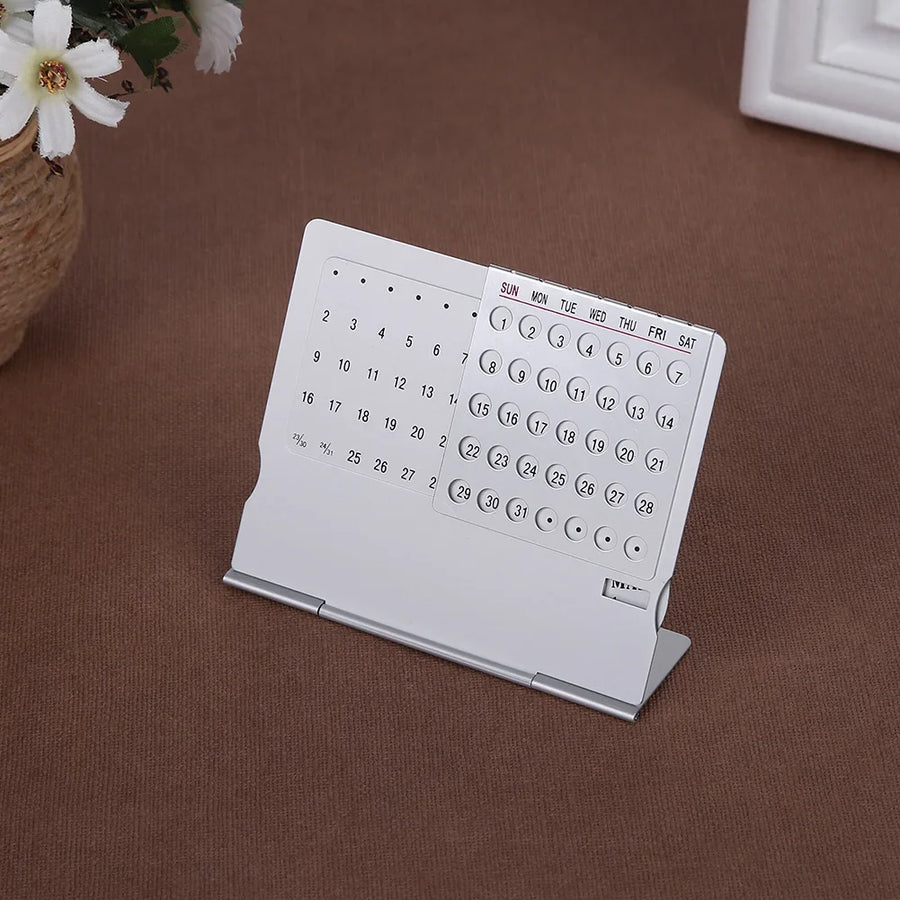 Aluminum Rotating Dial Perpetual Desk Calendar - Image 3