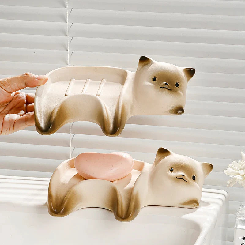 Lazy Cat Ceramic Soap Holder - Image 3