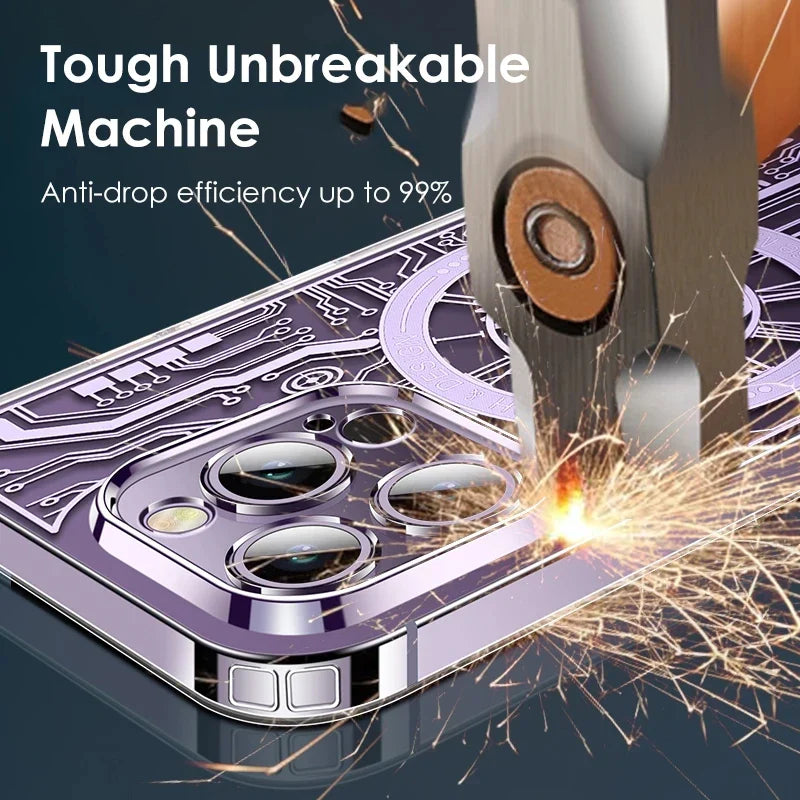 Futuristic Design Heavy-Duty Magsafe Clear iPhone Case - Image 5