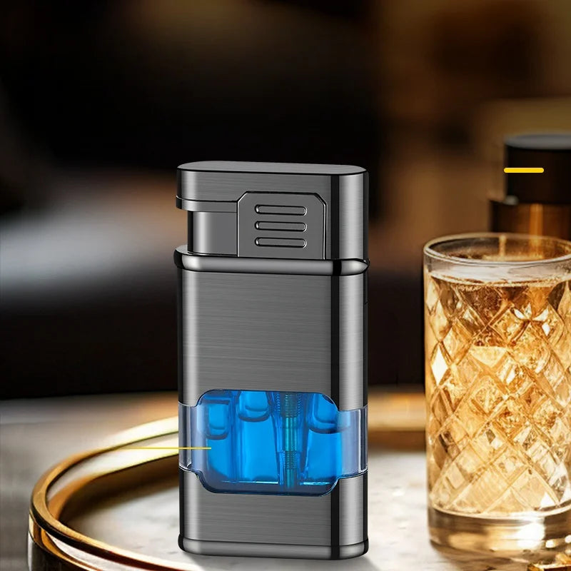 Dual Flame Built-in Watch Butane Gas Lighter - Image 5