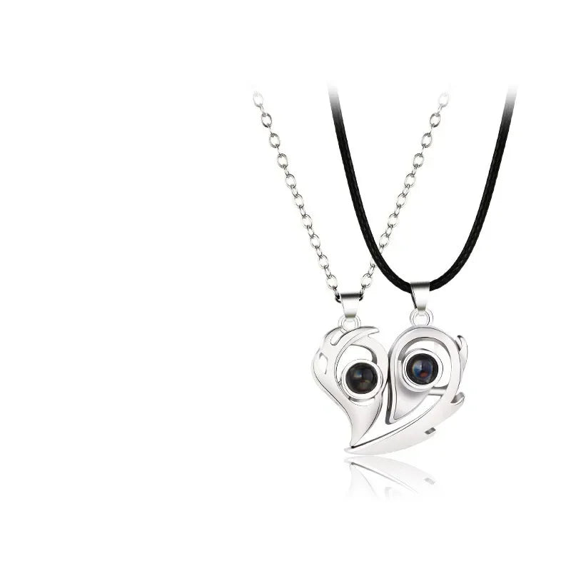I Love You Magnetic Projection Couple Necklace Set - Image 11