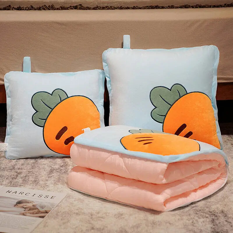 Playful Cartoon Toast Foldable Travel Pillow Blanket - Image 6