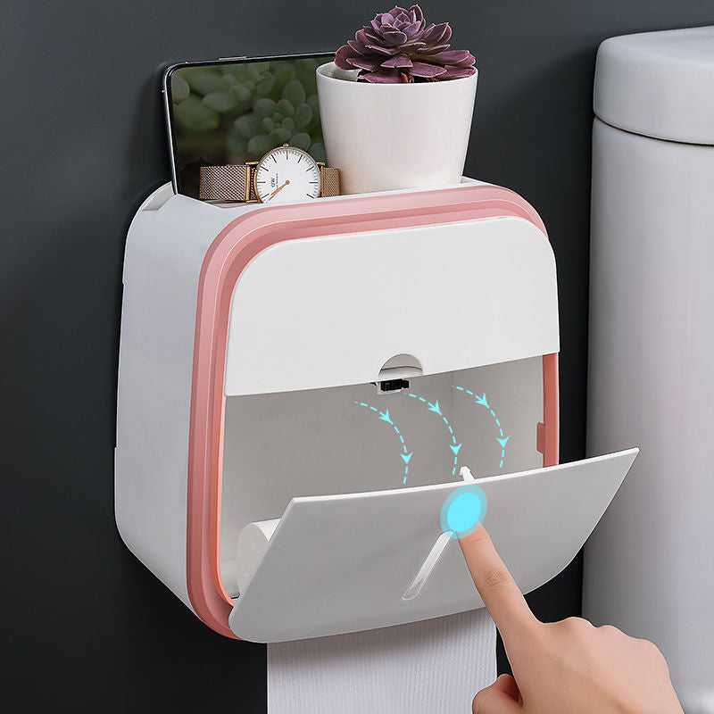 Wall-Mounted Bathroom Organizer Tissue Box Holder - Image 2