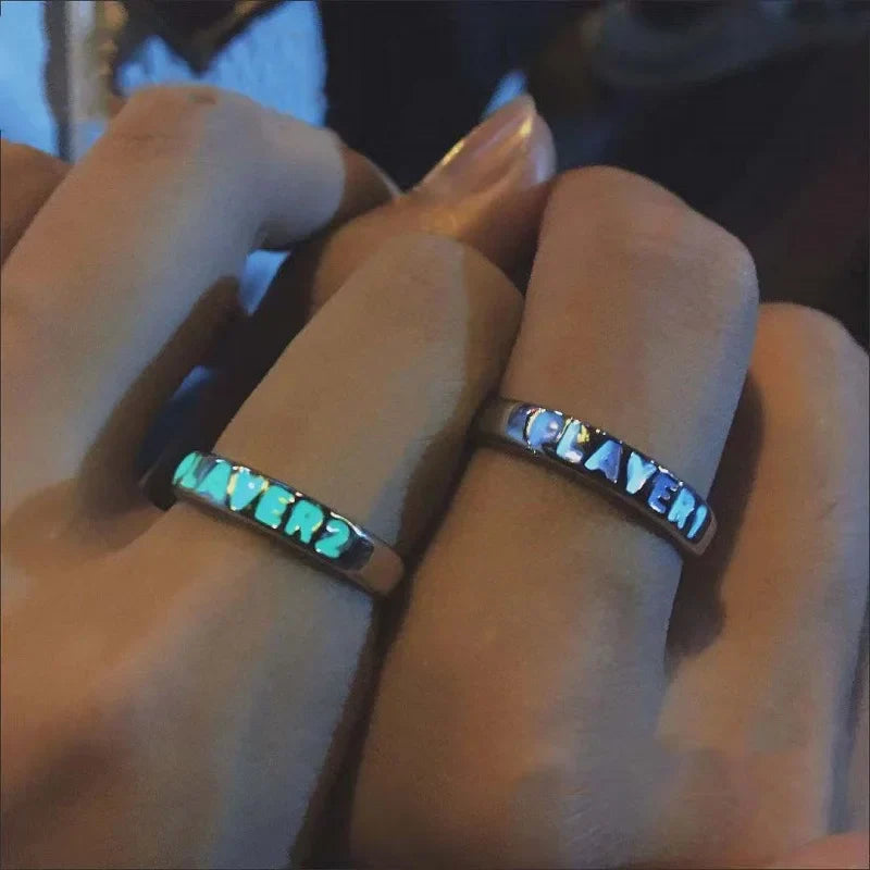 Eternal Love Luminous Heart Couple Gift Ring - Image 2