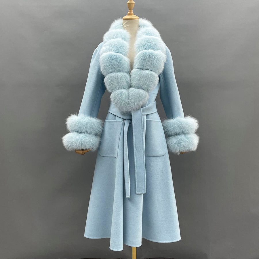 Classy Ladies Collar Cuff Long Coat - Image 8